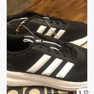 Adidas Men's Black and White Running Sneakers